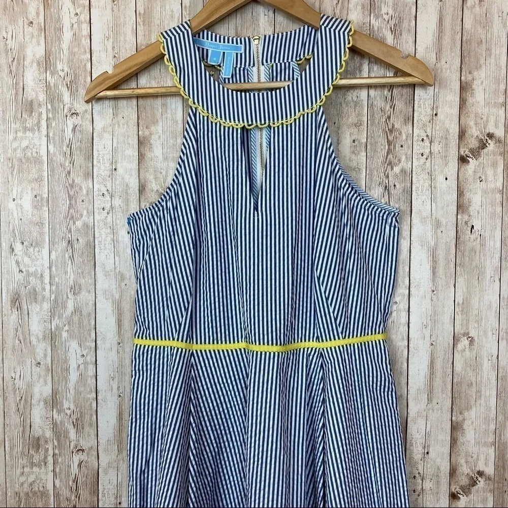 Draper James Seersucker Payton Sleeveless Dress Size 4 - Picture 4 of 14